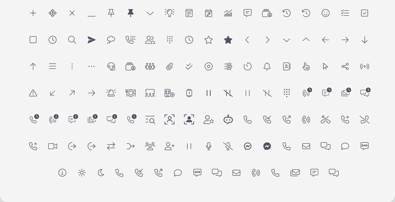 The Font Awesome icon set used across the design system